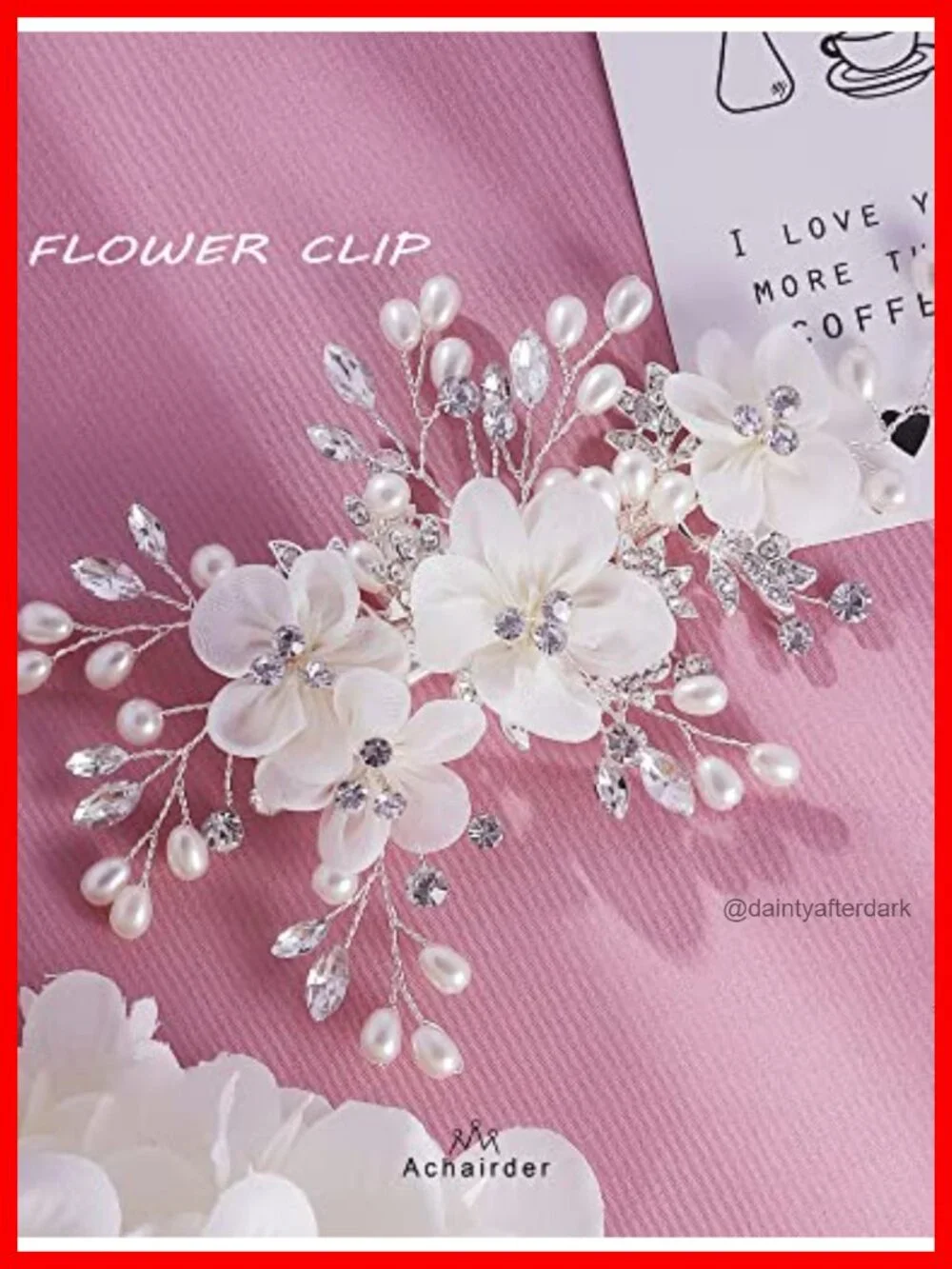 Handcrafted Wedding Hair Comb with Mesh Flowers and Rhinestones